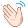 Waving Hand: Light Skin Tone Emoji 👋🏻 image - Emojidex style