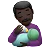 Man Feeding Baby: Dark Skin Tone