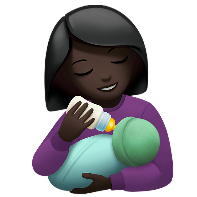 Woman Feeding Baby: Dark Skin Tone