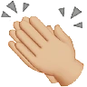 Clapping Hands: Medium-Light Skin Tone Emoji 👏🏼 image - Apple style