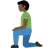Man Kneeling: Dark Skin Tone