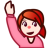 Person Raising Hand: Light Skin Tone Emoji 🙋🏻 image - Emojidex style