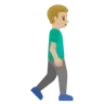 Man Walking Facing Right: Medium-Light Skin Tone Emoji 🚶🏼‍♂️‍➡️ image - Google Noto Color style