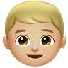 Boy: Medium-Light Skin Tone Emoji 👦🏼 image - Apple style