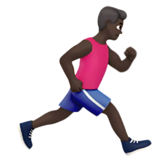 Man Running Facing Right: Dark Skin Tone