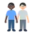 Men Holding Hands: Dark Skin Tone, Light Skin Tone