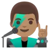 Man Singer: Medium Skin Tone Emoji 👨🏽‍🎤 image - Google Noto Color style