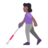 Woman With White Cane: Medium-Dark Skin Tone