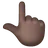Backhand Index Pointing Up: Dark Skin Tone