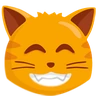 Uśmiechający się kot twarz z uśmiechniętymi oczami Emoji 😸 image - Facebook Messenger (2016) style