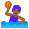 Woman Playing Water Polo: Medium-Dark Skin Tone Emoji 🤽🏾‍♀️ image - Google Noto Color style