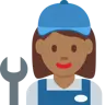 Woman Mechanic: Medium-Dark Skin Tone Emoji 👩🏾‍🔧 image - Twitter / X (Twemoji) style
