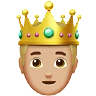 Prince: Medium-Light Skin Tone Emoji 🤴🏼 image - Apple style
