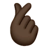 Hand With Index Finger And Thumb Crossed: Dark Skin Tone Emoji 🫰🏿 image - Huawei Harmony OS style