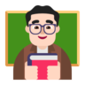 Man Teacher: Light Skin Tone Emoji 👨🏻‍🏫 image - Microsoft Classic 2D style