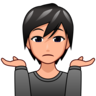 Person Shrugging: Medium-Light Skin Tone Emoji 🤷🏼 image - Emojidex style