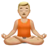 Man In Lotus Position: Medium-Light Skin Tone Emoji 🧘🏼‍♂️ image - Apple style