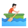 Person Rowing Boat: Light Skin Tone Emoji 🚣🏻 image - Microsoft 3D Fluent style