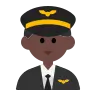 Man Pilot: Dark Skin Tone Emoji 👨🏿‍✈️ image - Tossface style
