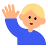 Man Raising Hand: Medium-Light Skin Tone Emoji 🙋🏼‍♂️ image - Tossface style