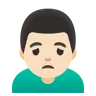 Man Frowning: Light Skin Tone Emoji 🙍🏻‍♂️ image - Google Noto Color style