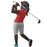 Woman Golfing: Dark Skin Tone Emoji 🏌🏿‍♀️ image - Apple style
