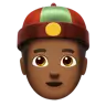 Person With Skullcap: Medium-Dark Skin Tone Emoji 👲🏾 image - Apple style