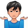 Man Shrugging: Medium-Light Skin Tone Emoji 🤷🏼‍♂️ image - Emojidex style