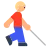 Man With White Cane: Medium-Light Skin Tone