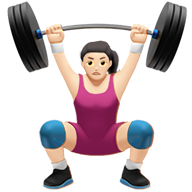 Woman Lifting Weights: Light Skin Tone