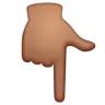 Backhand Index Pointing Down: Medium Skin Tone Emoji 👇🏽 image - WhatsApp style