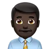 Man Office Worker: Dark Skin Tone Emoji 👨🏿‍💼 image - Apple style