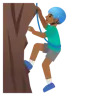 Man Climbing: Medium-Dark Skin Tone Emoji 🧗🏾‍♂️ image - Google Noto Color style