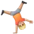Person Cartwheeling: Medium-Light Skin Tone