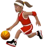 Woman Bouncing Ball: Medium Skin Tone Emoji ⛹🏽‍♀️ image - Apple style