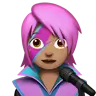 Woman Singer: Medium Skin Tone Emoji 👩🏽‍🎤 image - Apple style