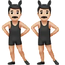 Men With Bunny Ears: Light Skin Tone Emoji 👯🏻‍♂️ image - Apple style