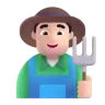 Man Farmer: Light Skin Tone Emoji 👨🏻‍🌾 image - Microsoft 3D Fluent style