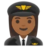 Woman Pilot: Medium-Dark Skin Tone Emoji 👩🏾‍✈️ image - Google Noto Color style