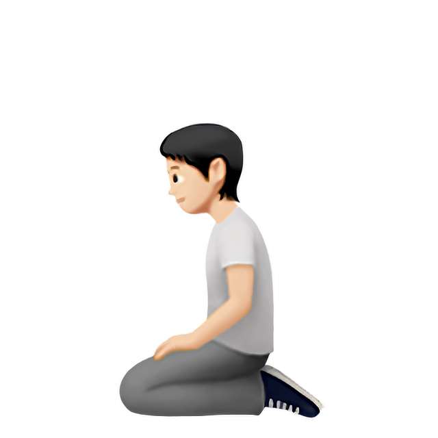 Person Kneeling: Light Skin Tone