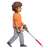 Person With White Cane Facing Right: Medium Skin Tone