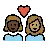 Couple With Heart: Woman, Woman, Dark Skin Tone, Medium Skin Tone