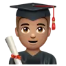 Man Student: Medium Skin Tone Emoji 👨🏽‍🎓 image - WhatsApp style