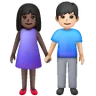 Woman And Man Holding Hands: Dark Skin Tone, Light Skin Tone Emoji 👩🏿‍🤝‍👨🏻 image - Samsung style