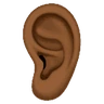 Ear: Medium-Dark Skin Tone Emoji 👂🏾 image - Huawei Harmony OS style