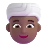 Woman Wearing Turban: Medium-Dark Skin Tone Emoji 👳🏾‍♀️ image - Microsoft 3D Fluent style