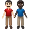 Men Holding Hands: Light Skin Tone, Dark Skin Tone Emoji 👨🏻‍🤝‍👨🏿 image - Apple style