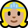 Princess: Medium-Light Skin Tone Emoji 👸🏼 image - Microsoft Windows 10 Segoe UI Emoji style