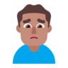 Man Frowning: Medium Skin Tone Emoji 🙍🏽‍♂️ image - Microsoft Classic 2D style