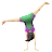 Woman Cartwheeling: Light Skin Tone
